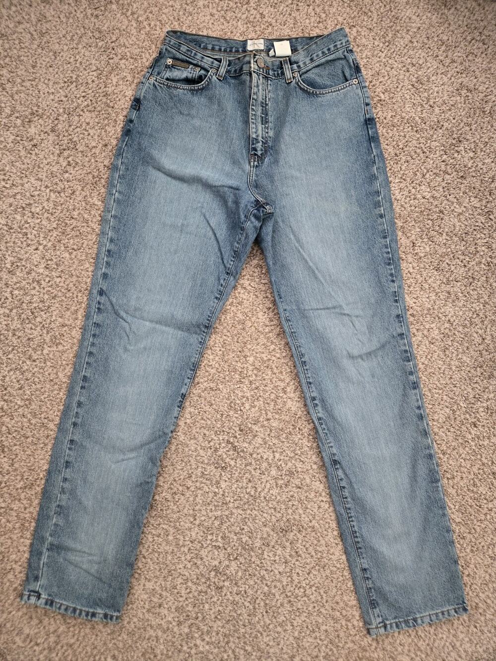 VTG CK Calvin Klein Slim Boyfriend Jeans Womens 12 Blue Denim Faded 5-Pocket